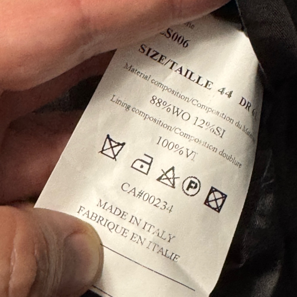 ❌SOLD❌ ERMENEGILDO ZEGNA Men’s Wool Slim Fit Charcoal Single Breasted Blazer 44L - Picture 9 of 14